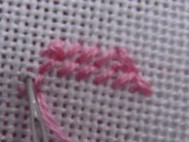 Fractional stitches on aida fabric